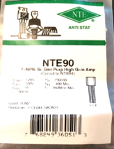 NTE90 HIGH GAIN AMP NPN 350MHZMIN HFE400MIN NIP - $4.05