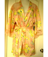 INC International concepts Satin Robe Rose Print with lace details size XL - $28.40 CAD