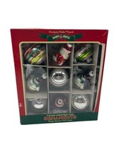 Christopher Radko Shiny Brite Glass Mini Boxed Ornaments Indented Santa Snowman - £25.13 GBP