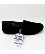 Skechers Bobs Plush Peace &amp; Love Black Womens Wide Memory Foam Flats Shoes - $54.81 CAD