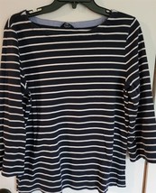 Womens XL Nautica Navy Blue with White Stripes Shirt Top Blouse - £7.15 GBP