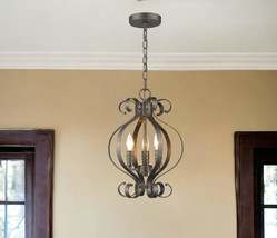 Black Candle Style Three Light Metal Dimmable Chandelier - $405.85