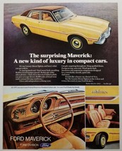 1972 Print Ad The 1973 Ford Maverick 4-Door Luxury Compact Cars - $11.68