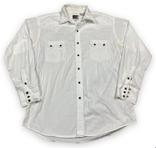 Vtg Brooks and Dunn Panhandle Slim White &amp; Black Western Snap Shirt Smil... - £18.96 GBP