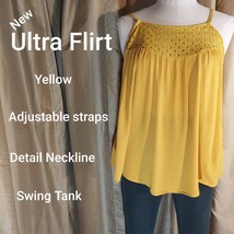 New Ultra Flirt  Yellow Detail Swing Top Size 1X - £11.19 GBP