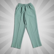 BonWorth Pull On Elastic Waist Green Pants ~ Sz SP ~ High Rise ~ 27.5&quot; I... - $22.49