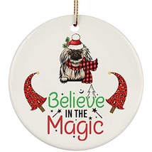 hdhshop24 Believe in Magic Christmas Pekingese Dog Circle Ornament Gift ... - £15.53 GBP