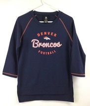 Denver Broncos NFL / Glitter Team Logo / Blue Long Sleeve Shirt / Girls L 14 - $20.50