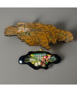 ️ Vintage Hand-Painted Jamaica Map Plaque + BONUS Scenic Plaque – RARE!  - $929.16 MXN