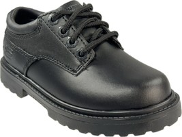 Skechers Kellet Black Leather Oxford Shoes Small Kids Sz 11.5. - £16.02 GBP