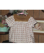 girl&#39;s bear &#39;love&#39; TOP w/&#39;phoney fur&#39; short sleeve handmade 4T (Nclst 11) - $8.91