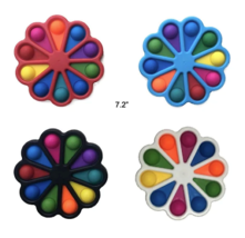 7 INCH RAINBOW FIDGET FLOWER BUBBLE POP SILICONE STRESS RELIEVER TOY #485 - £9.71 GBP