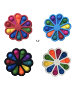 7 INCH RAINBOW FIDGET FLOWER BUBBLE POP SILICONE STRESS RELIEVER TOY #485 - £9.86 GBP