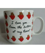 Vintage Russ Berrie&amp;Co  Bear Hearts “I Love You From The Bottom Of My He... - £15.17 GBP
