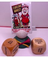 Golf Ball Business Card Holder, 2 Goff Dice, &amp; Comic Golfer Magnet New - $131.48 MXN