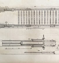 Docking Ships Diagram Wood Engraving 1852 Victorian Industrial Drawing DWS1C - $14.00