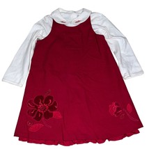 Janie and Jack Vintage 2008 Girls Red 3T Wool Elegant Flower Dress &amp; Shirt - £22.52 GBP