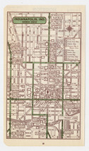 1951 Original Vintage Map Of Indianapolis Indiana Downtown Business Center - £14.14 GBP
