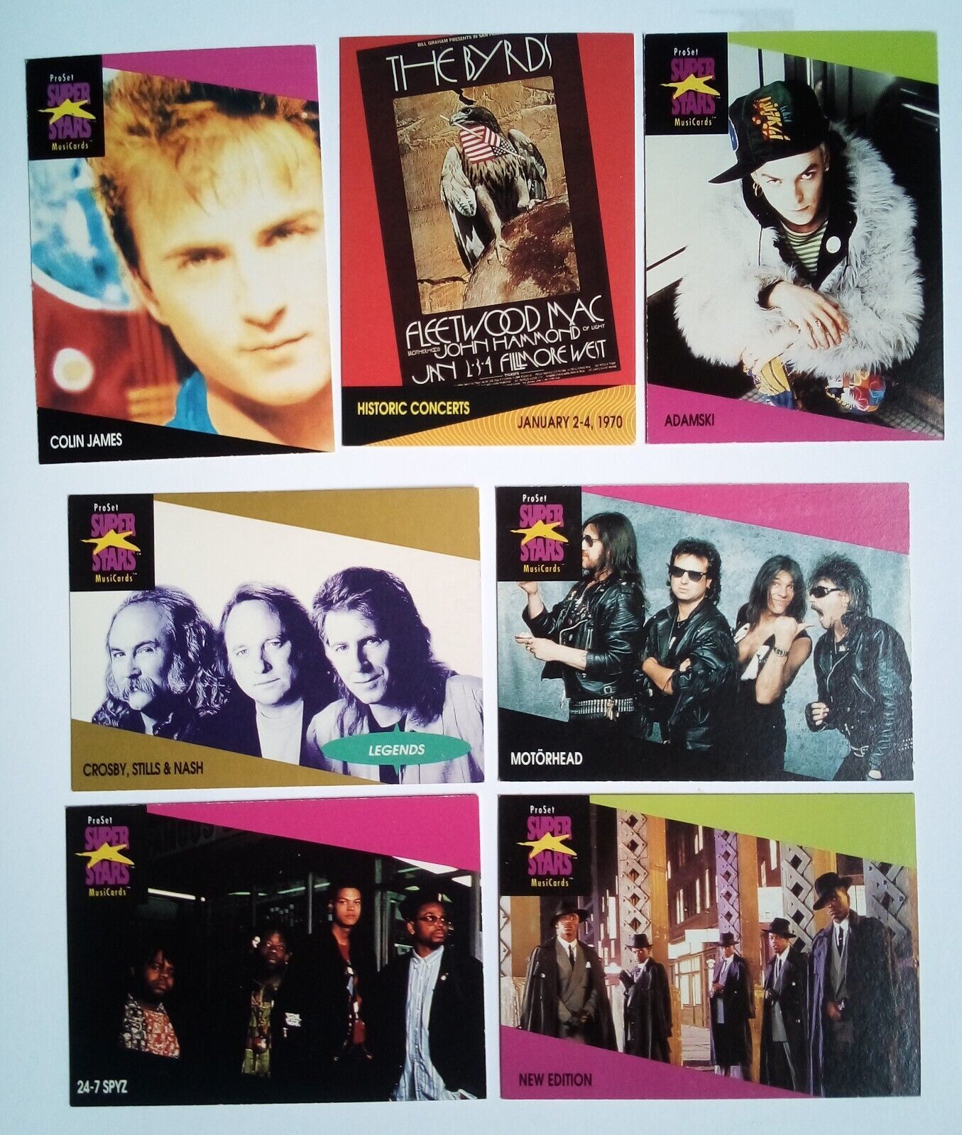 Lot Of 7 1991 Pro Set Music Super Stars Trading Card Historic Concerts Cards - $5.99