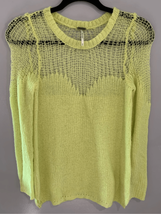 X Small Free People Knit Swim Cover Up-Yellow Acrylic/Wool Semi Sheer L/S Euc - £13.16 GBP