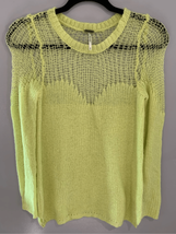 X Small Free People Knit Swim Cover Up-Yellow Acrylic/Wool Semi Sheer L/S Euc - $16.83