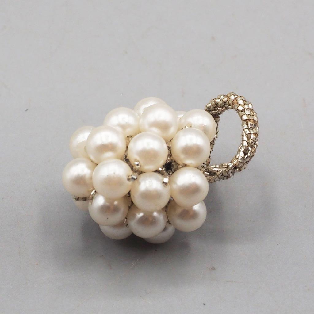 Primary image for Vintage Faux Pearl Elastic Ring 1950's 1960's