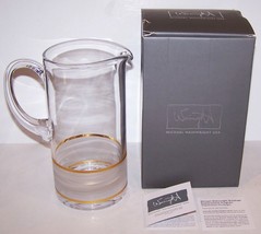 EXQUISITE MICHAEL WAINWRIGHT GLASS LLE DE RE GOLD 9&quot; PITCHER NEW IN BOX - $87.11