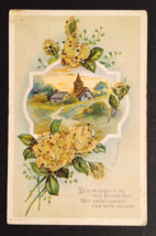 Best Wishes Easter Clapsaddle Embossed Mica Intl Art Pub Co Postcard c1910s - £10.27 GBP