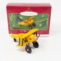 Lot 2 Hallmark Kiddie Car  Custom Biplane &amp; Jingle Bell Express Ornaments NEW - £23.64 GBP