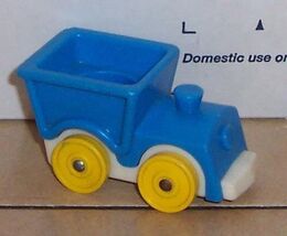 Vintage 80's Fisher Price Little People Blue Train #656 FPLP - $8.88