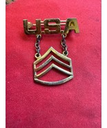 Vtg Sterling Silver WWII USA Army Staff Sergeant Sweetheart Pin 1” Chevron - $11.00