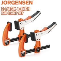 Jorgensen 2 Pack 4&quot; Bar Clamp Set Bar Clamp Quick Release Gear Clamp 600lbs Load - £41.57 GBP