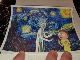 Custom Canvas Print - Rick And Morty Starry Night 7&quot;x5&quot; Print - £5.51 GBP