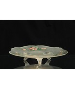 Satin Footed Bowl Lancaster Frosted Handpainted Orange Bowl Kay Satin 1930s - $415.68 MXN