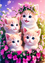 DIY 5D Diamond Painting Kits for Adults Diamond Art Cute Flower Cats]\ 12X16Inch - £7.76 GBP