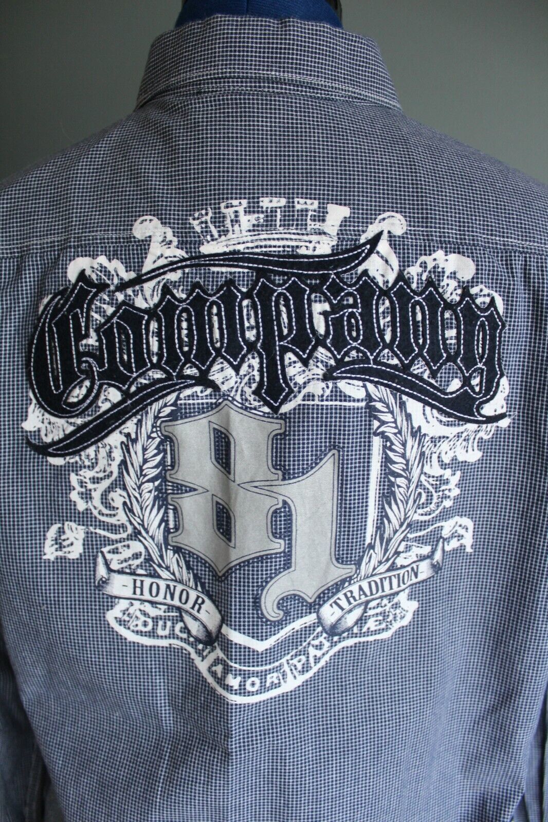 Men's Company 81 Blue/White Check Long Sleeve Button Up Shirt ~L~ Fits Like (M) Item image 8