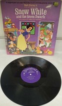 Disneyland Records Walt Disney&#39;s Snow White Vinyl Record With Booklet 1969  - $24.55