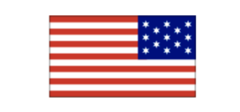 4&quot; us flag 13 star francis hopkinson reversed bumper sticker decal usa made - £21.57 GBP