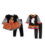 9 Months Rare Editions 2 Piece Halloween Set Pumpkin Black Cat Outfit - £12.78 GBP