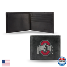 Rico NCAA Ohio State Buckeyes Embroidered Black Leather Billfold Wallet - $40.33