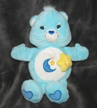 NON-TALKING BEDTIME CARE BEAR KIDS II 2 BEDTIME BABY BLUE INFANT PLUSH TOY - $16.82