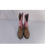 Old West Women&#39;s Size 6.5 Boots Pink and Tan Showing some Wear and Tear ... - $20.95 CAD