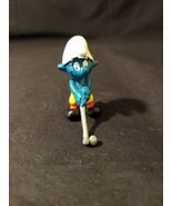 Smurfs Golfer Smurf Golfing Figure Golf Club Vintage Schleich Peyo Toy 1... - $10.93