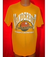 Vintage 90s VANDERBILT COMMODORES Women&#39;s Basketball Yellow T-SHIRT L SEC - $455.92 MXN