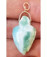 great larimar handcarved TURTLE 925 sterling silver Gemstone pendant (j-14) - $31.00