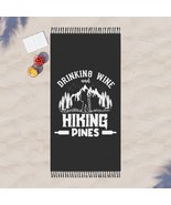 Boho Beach Towel - Hiking Dines Drinking Wine - 100% Soft Polyester - 38... - £50.88 GBP