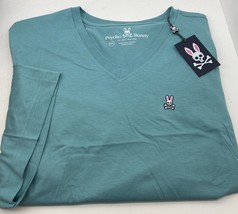 Psycho Bunny Short Sleeve T-Shirt Mens 5XL V-Neck Green Pima Cotton Logo New - £31.74 GBP