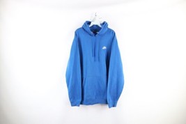 Vintage Nike Mens XL Faded Travis Scott Mini Swoosh Hoodie Sweatshirt Royal Blue - £71.18 GBP