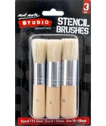 3 rOund STENCIL BRUSHES #6 8 10 Hog Bristle Brush Stenciling MAA0021 MON... - €20,07 EUR