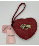 JUICY COUTURE HEART  COIN PURSE WRISTLET SCARLET RED EMBOSSED LOGO-BEAUT... - £21.15 GBP